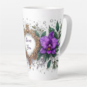 Lila Orchideen-Blumenrahmen Milchtasse (Rechte Ecke)