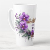 Lila Orchideen-Blumenrahmen Milchtasse (Linke Ecke)