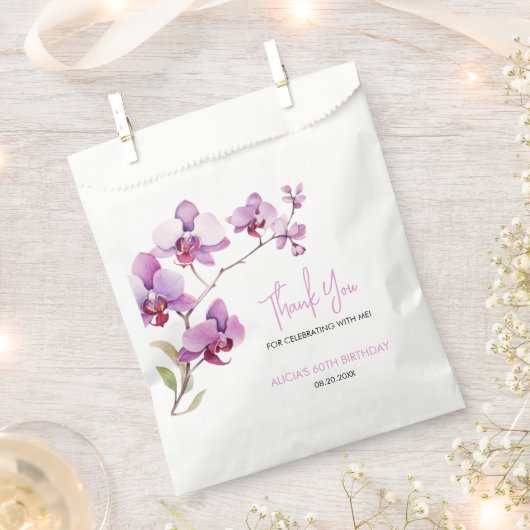 Lila Orchideen-Blüten-Geburtstag Geschenktütchen (Ausgeschnitten)