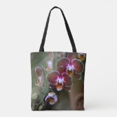 Lila Orchideen Botanische Blume Tasche (Rückseite)