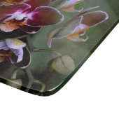Lila Orchideen Botanisches Fotoglas Schneidebrett (Ecke)