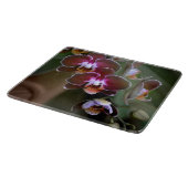 Lila Orchideen Botanisches Fotoglas Schneidebrett (Ecke)