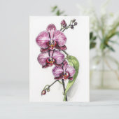 Lila Orchideen Dankeskarte (Stehend Vorderseite)