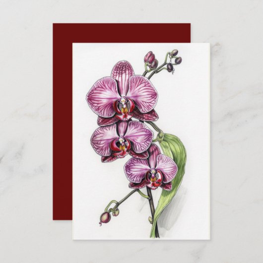 Lila Orchideen Dankeskarte (Vorne/Hinten)