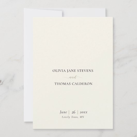 Lila Orchideen Ecru Elegante Hochzeitskarte Einladung (Rückseite)