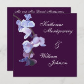 Lila Orchideen Einladung (Vorne/Hinten)