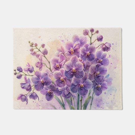 Lila Orchideen Fußmatte (Vorderseite)