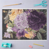 Lila Orchideen, gelbe Rose, Blumenstrauß Seidenpapier (Basteln)