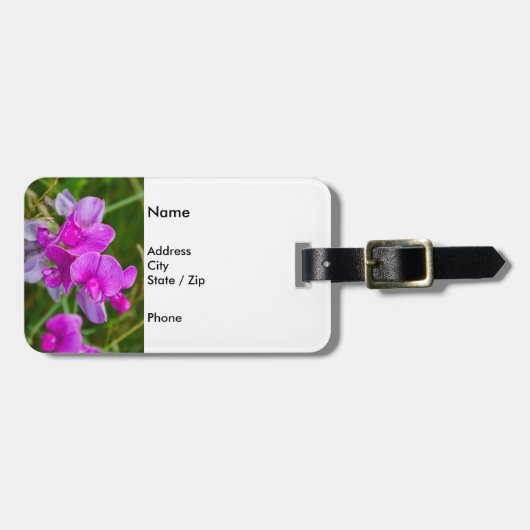Lila Orchideen Gepäckanhänger (Vorderseite horizontal)