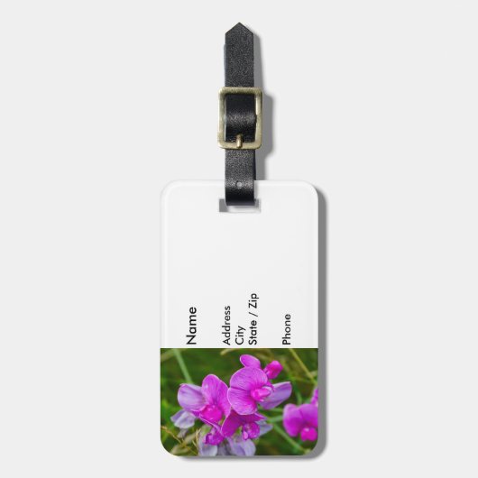 Lila Orchideen Gepäckanhänger (Vorderseite vertikal)