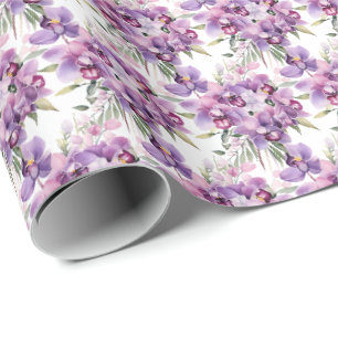 Lila Orchideen Geschenkpapier