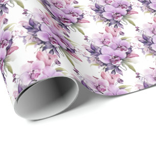 Lila Orchideen Geschenkpapier