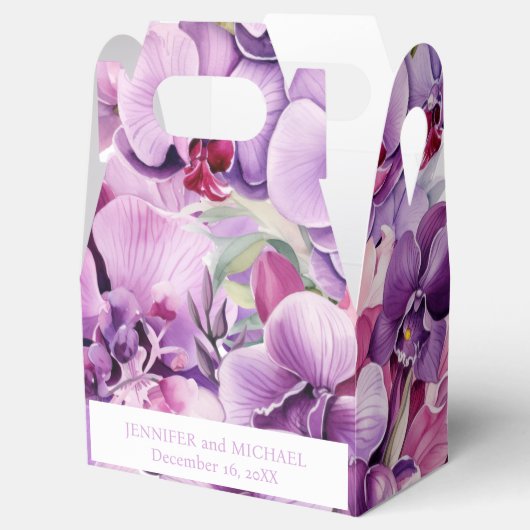 Lila Orchideen Geschenkschachtel (Geöffnet)