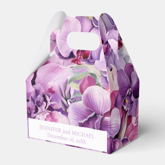 Lila Orchideen Geschenkschachtel (Vorderseite)