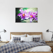 Lila Orchideen gezackte Leinwand (Insitu (Schlafzimmer))