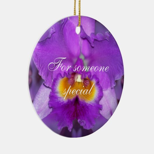 Lila Orchideen Keramik Ornament (Rechts)