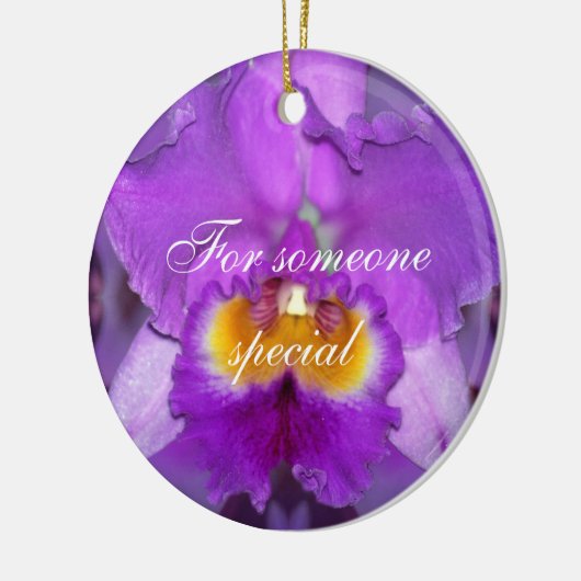 Lila Orchideen Keramik Ornament (Links)