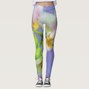 Lila Orchideen Leggings