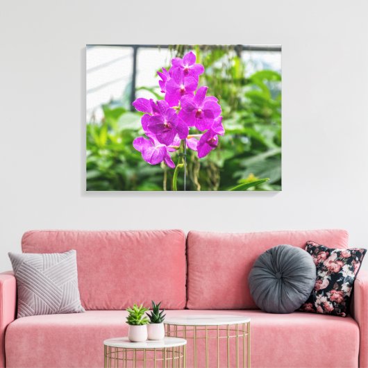 Lila Orchideen mit Leinwand (Insitu (Wohnzimmer))