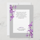 Lila Orchideen, moderne, elegante Hochzeit Danke C (Rückseite)