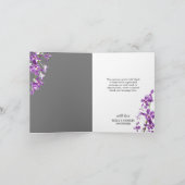 Lila Orchideen, moderne, elegante Hochzeit Danke C (Innenseite)