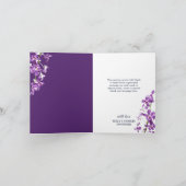 Lila Orchideen, moderne, elegante Hochzeit Danke C (Innenseite)