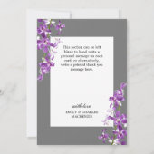 Lila Orchideen, moderne, elegante Hochzeit Danke C (Rückseite)