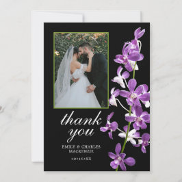 Lila Orchideen, moderne, elegante Hochzeit Danke C