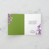 Lila Orchideen, Moderne Hochzeit Dankeskarte (Innenseite)