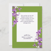 Lila Orchideen, Moderne Hochzeit Dankeskarte (Rückseite)