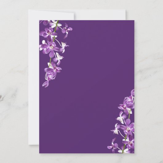Lila Orchideen, Moderne Hochzeit Save The Date (Rückseite)