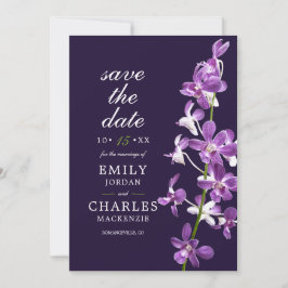 Lila Orchideen, Moderne Hochzeit Save The Date