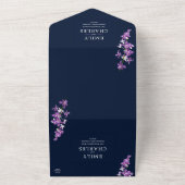 Lila Orchideen, moderne Hochzeiten All In One Einladung (Außenbereich)