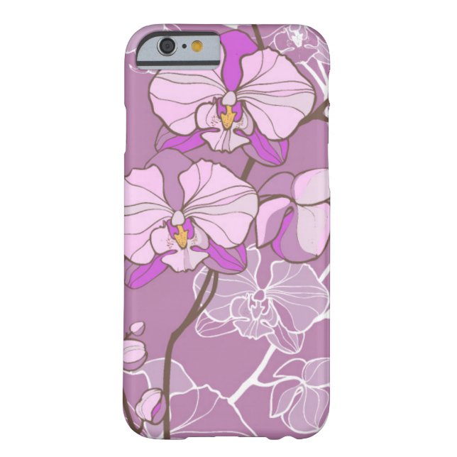 Lila Orchideen-Muster Case-Mate iPhone Hülle (Rückseite)