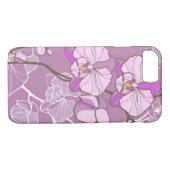Lila Orchideen-Muster Case-Mate iPhone Hülle (Rückseite (Horizontal))