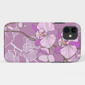 Lila Orchideen-Muster Case-Mate iPhone Hülle (Rückseite (Horizontal))
