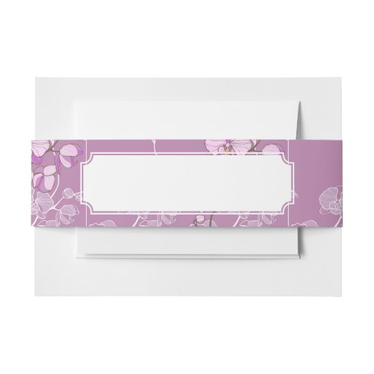 Lila Orchideen-Muster Einladungsbanderole (Vorderseite Beispiel)