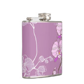 Lila Orchideen-Muster Flachmann (Rechts)