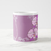 Lila Orchideen-Muster Jumbo-Tasse (Vorderseite)