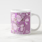 Lila Orchideen-Muster Jumbo-Tasse (Rechts)