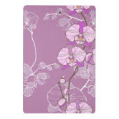 Lila Orchideen-Muster Mini Klemmbrett (Rückseite)