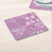 Lila Orchideen-Muster Rechteckiger Pappuntersetzer (angewinkelt)