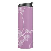 Lila Orchideen-Muster Thermosbecher (Nach links gedreht)