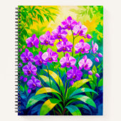 Lila Orchideen Notizbuch (Vorderseite)