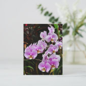Lila Orchideen Postkarte (Stehend Vorderseite)