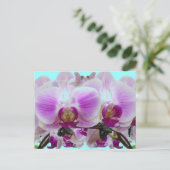 Lila Orchideen Postkarte (Stehend Vorderseite)