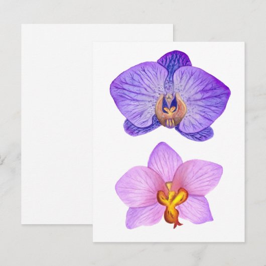 Lila Orchideen Postkarte (Vorne/Hinten)