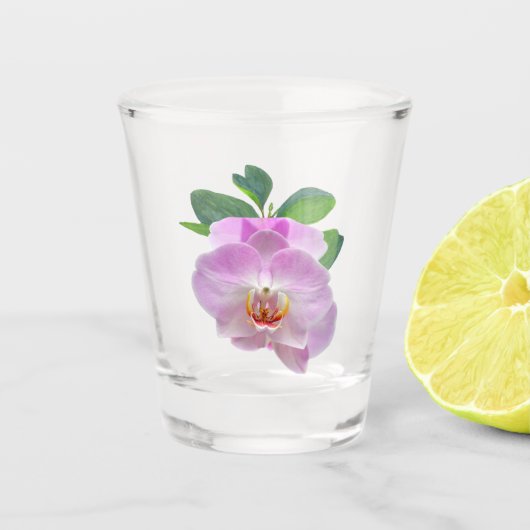 Lila Orchideen Schnapsglas (Vorderseite)