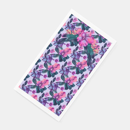 Lila Orchideen Serviette (Ecke)