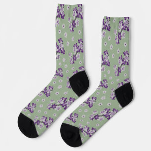 Lila Orchideen Socken